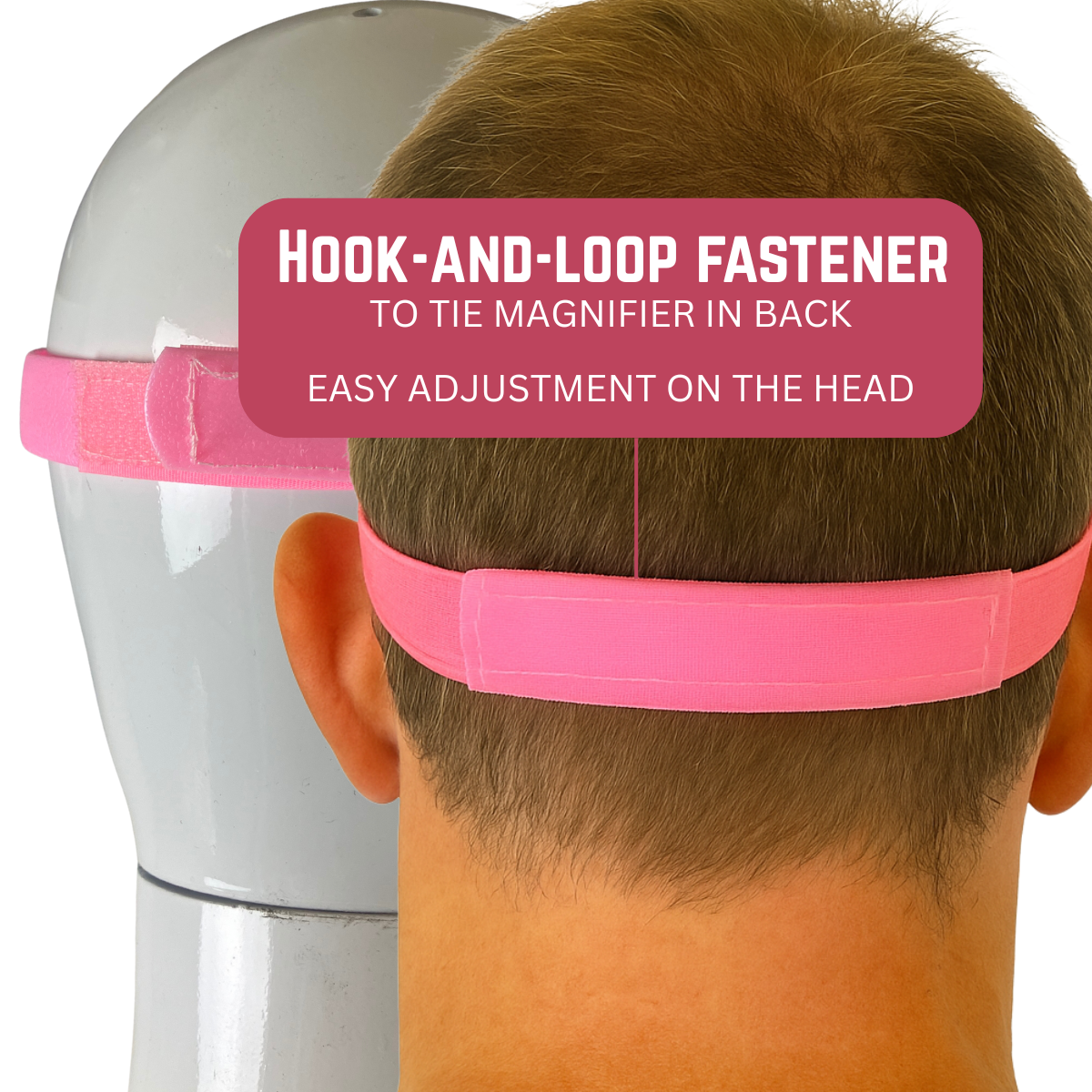 Visor-Type Head Worn Magnifier | 1.5x, 1.5x, 5x | in Pink Color  - MG-91213