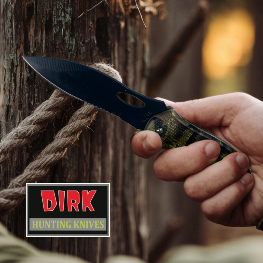 7.5" (19.1 cm) Hunting & Fishing Knife | 3" (7.6 cm) Black-Coated Stainless Steel Blade