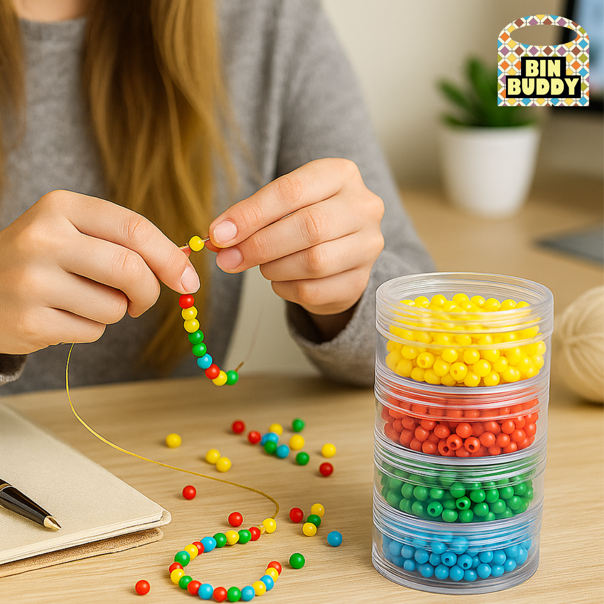 4 Piece Stackable Plastic Round Jars  - TJ05-13704