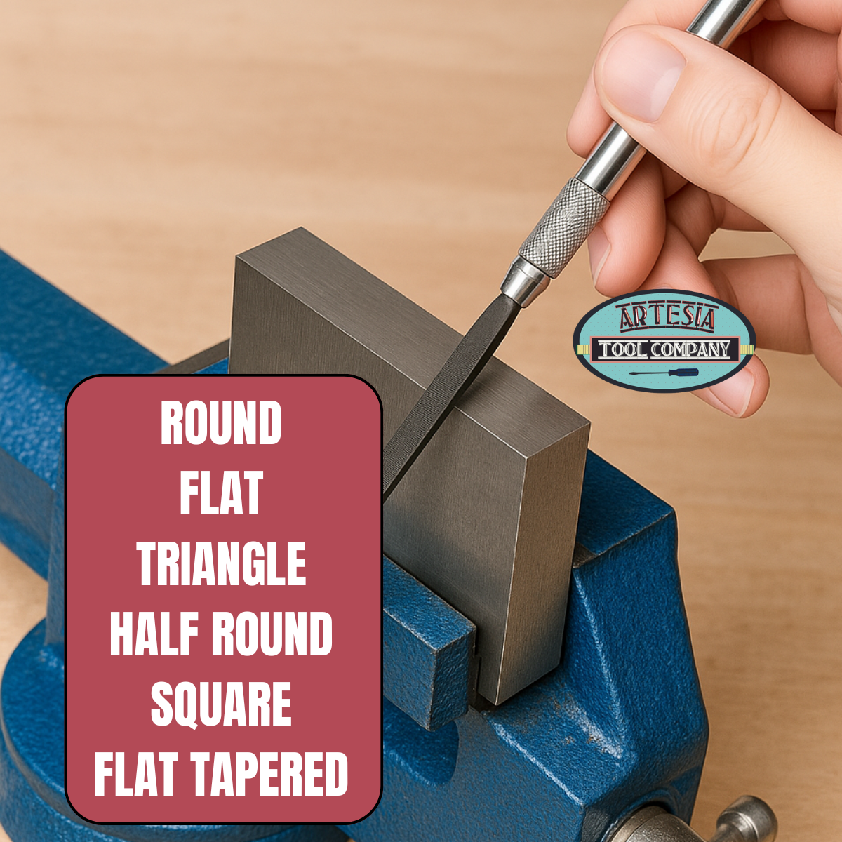 6 Piece Mini Needle File Set with Aluminum Handle – Interchangeable Precision Files for Metal, Jewelry, Wood & Pottery – Flat, Round, Triangle & More