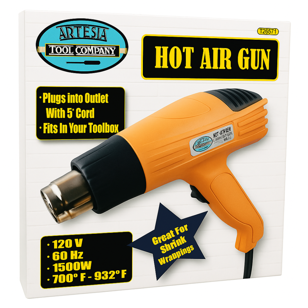 Dual-Temperature Heat Gun 1000W/1500W – Overheat Protection, Low Noise, High Air Flow – Ideal for Shrink Wrapping, Crafts, and Home Projects