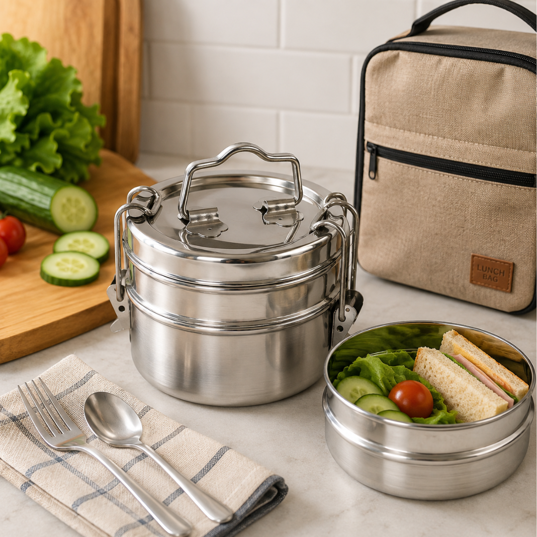 3 Piece Stainless Steel Lunchbox  - UT72-TIFFIN