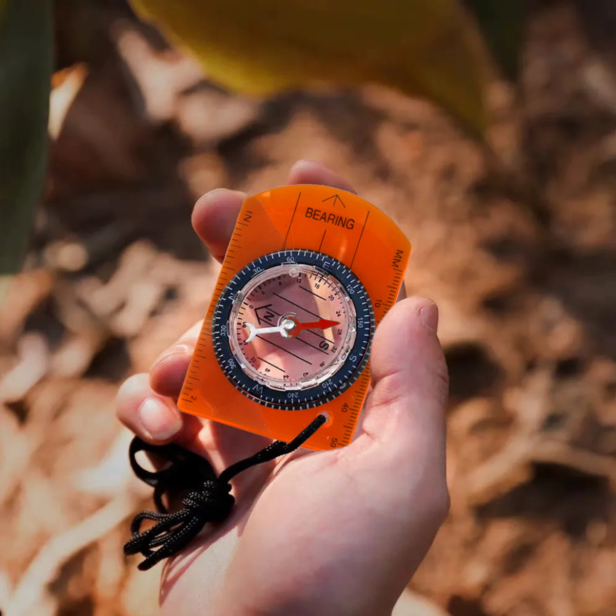 Map Reading Compass - Plastic Ruler Frame & Neck Lanyard  - PC-10900