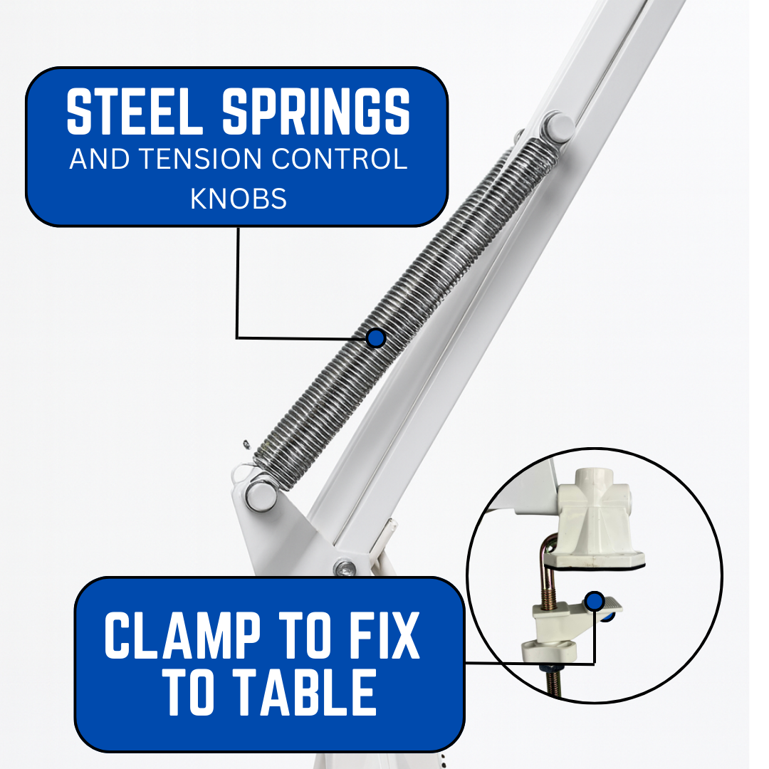 3X Magnifying Lamp with Clamp – 3.5" Glass Lens, 36" Adjustable Arm, Hands-Free Lighted Magnifier for Crafts, Jewelry, Soldering & Hobby Work – Uses Standard 60W Bulb (Not Included) – MG-79200