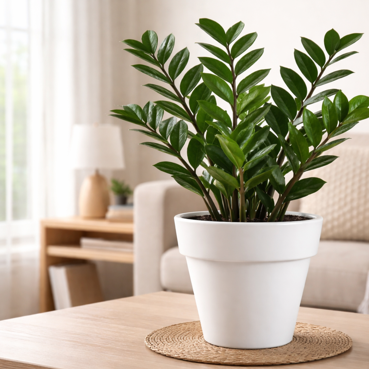 7.5 Inch Plastic Plant Pots with Drainage Holes – White Flower Pots for Indoor & Outdoor Plants, Lightweight Modern Planters for Houseplants, Herbs & Succulents – 6 Pack