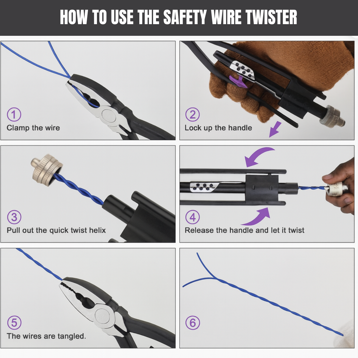 9" (22.9 cm) Wire Twisting Pliers | Sturdy Steel | Safety Lock & Precise Control | Professional & DIY Tool