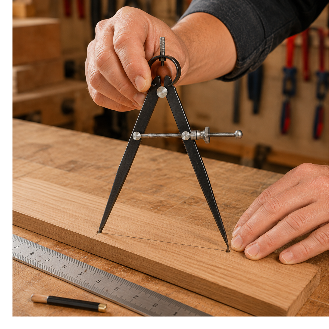 6-Inch Divider Caliper with Locking Screw Mechanism, Steel Scribing Compass Tool with Hardened Points for Layout, Measurement Transfer, Metalworking & Woodworking – TZ01-94506