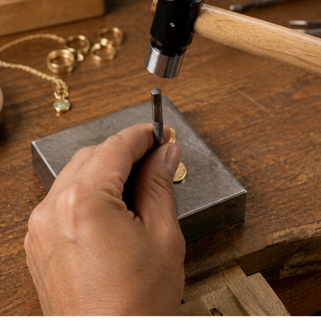 4 oz Ball Pein Jeweler’s Hammer with Wooden Handle – 10" Drop Forged Metalworking Hammer for Jewelry, Wire & Sheet Metal