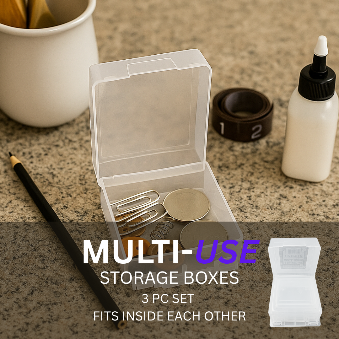 3 Piece Small Plastic Storage Boxes | Different Sizes  - TJ8730