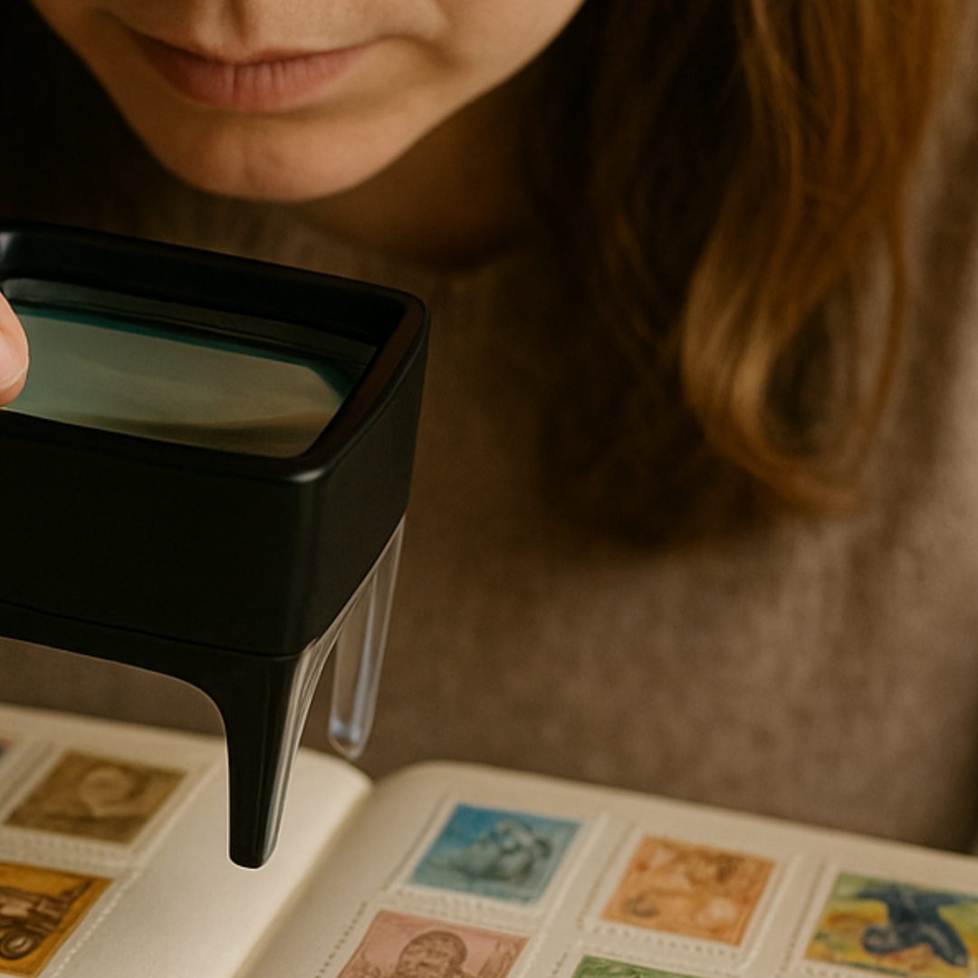 2.75X Printer’s Magnifier Loupe with Clear Plastic Side Panels – Dome Style, Rectangular Lens