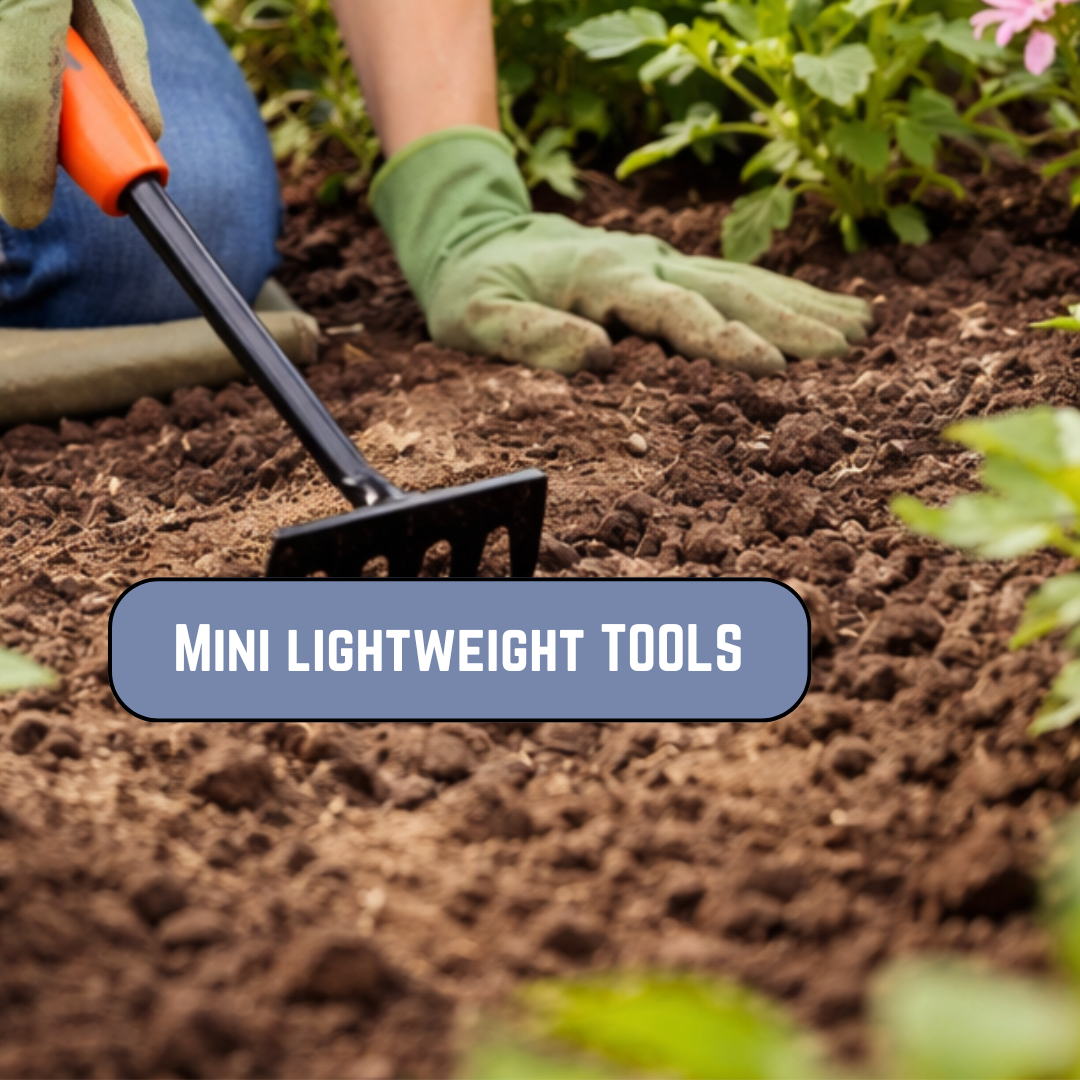 3-Piece Long-Handled Mini Garden Tool Set with Rubber Handles – GT-GT3L-RB-YW