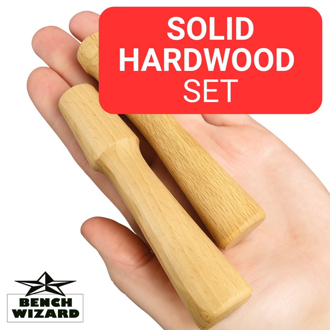 Wooden Dapping Block & Punches Set | Precision Shaping & Forming | Non-Marring Surface  - TJ01-09860