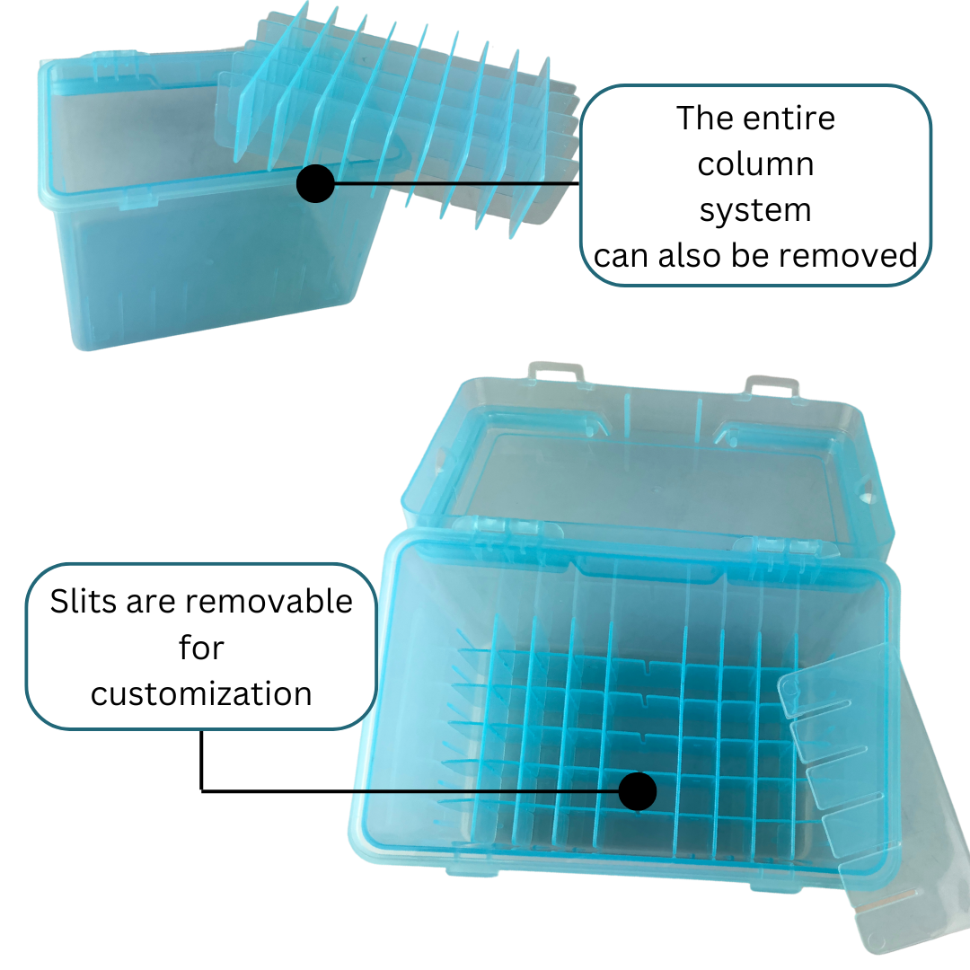 Glass Vials - Test Tubes Plastic Tote Box  - TJ-16442