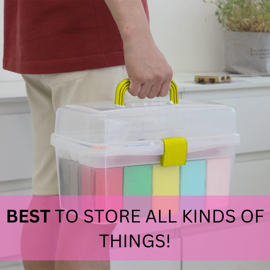 Transparent Storage Box System | 12" x 8" x 7-1/2" (30.5 cm x 20.3 cm x 19.1 cm) Outer Box | Includes 4 Stackable Boxes | Padlock-Ready | Ideal for Crafts & Tools  - TJ-16439