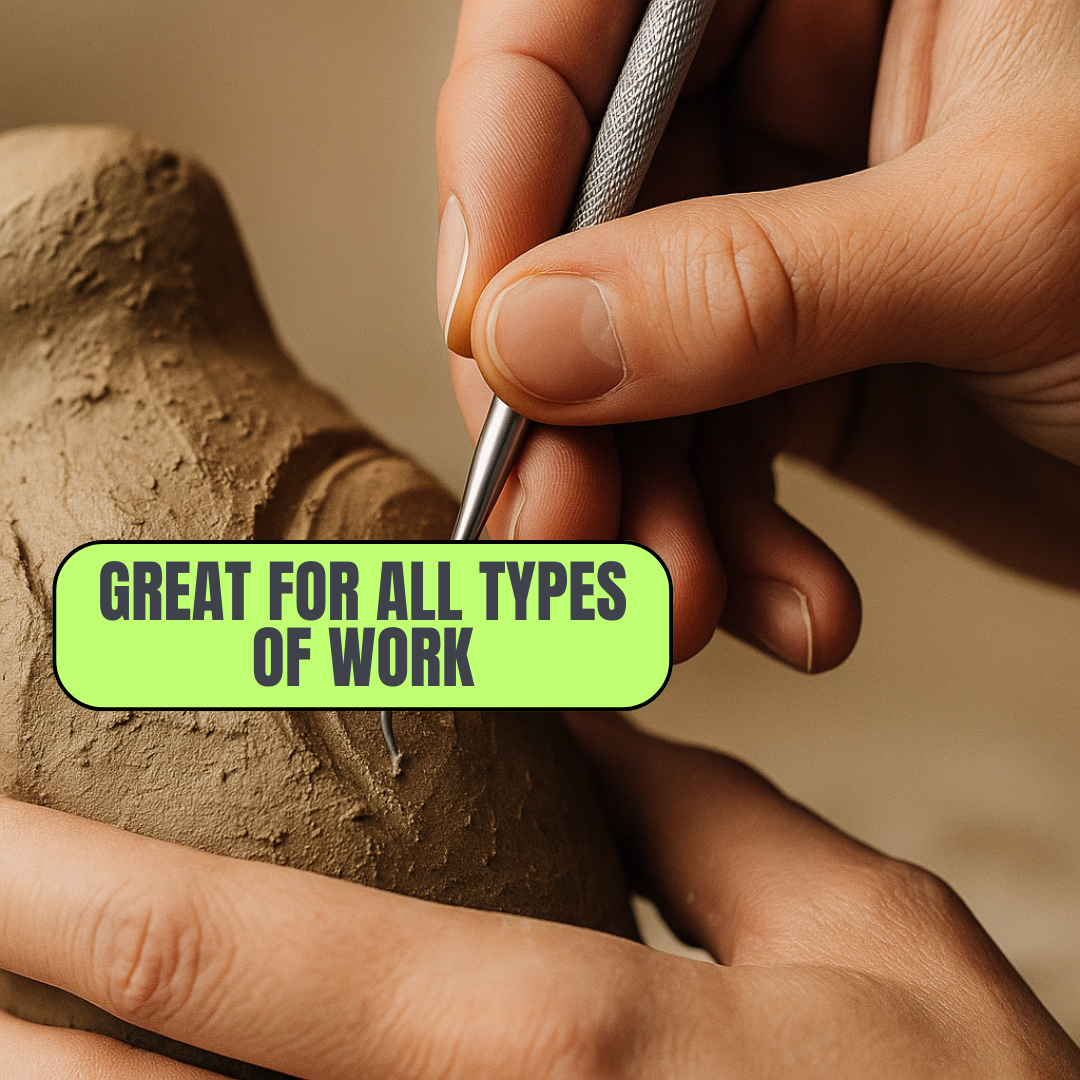 Curved Pointed Hook Pick Tool – 90° Sharp Hook Tip – Stainless 2 Pc. Steel Pick with Textured Grip – 7" Precision Tool for Artists, Crafters, Jewelers & Hobbyists