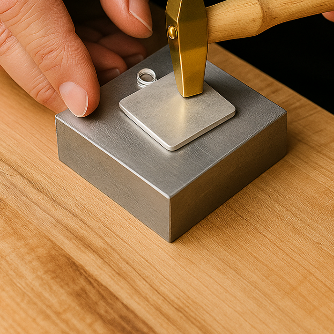 4 Piece Brass Hammer Set – Jewelry Making & Craft Hammers with Flat, Square, Chisel & Ball Peen Heads – 9" Wooden Handles, Lightweight & Non-Sparking- PH-12704