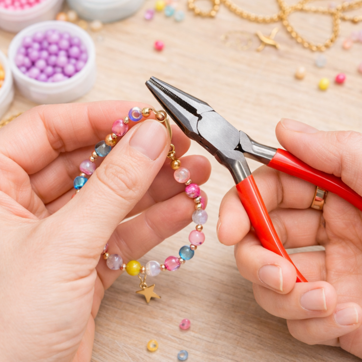 5" (12.7 cm) Stainless Steel Chain Nose Pliers | Box Joint | Perfect for Bending Wire & Creating Chain Links | Double Spring Loaded | Ergonomic Wishbone Handles