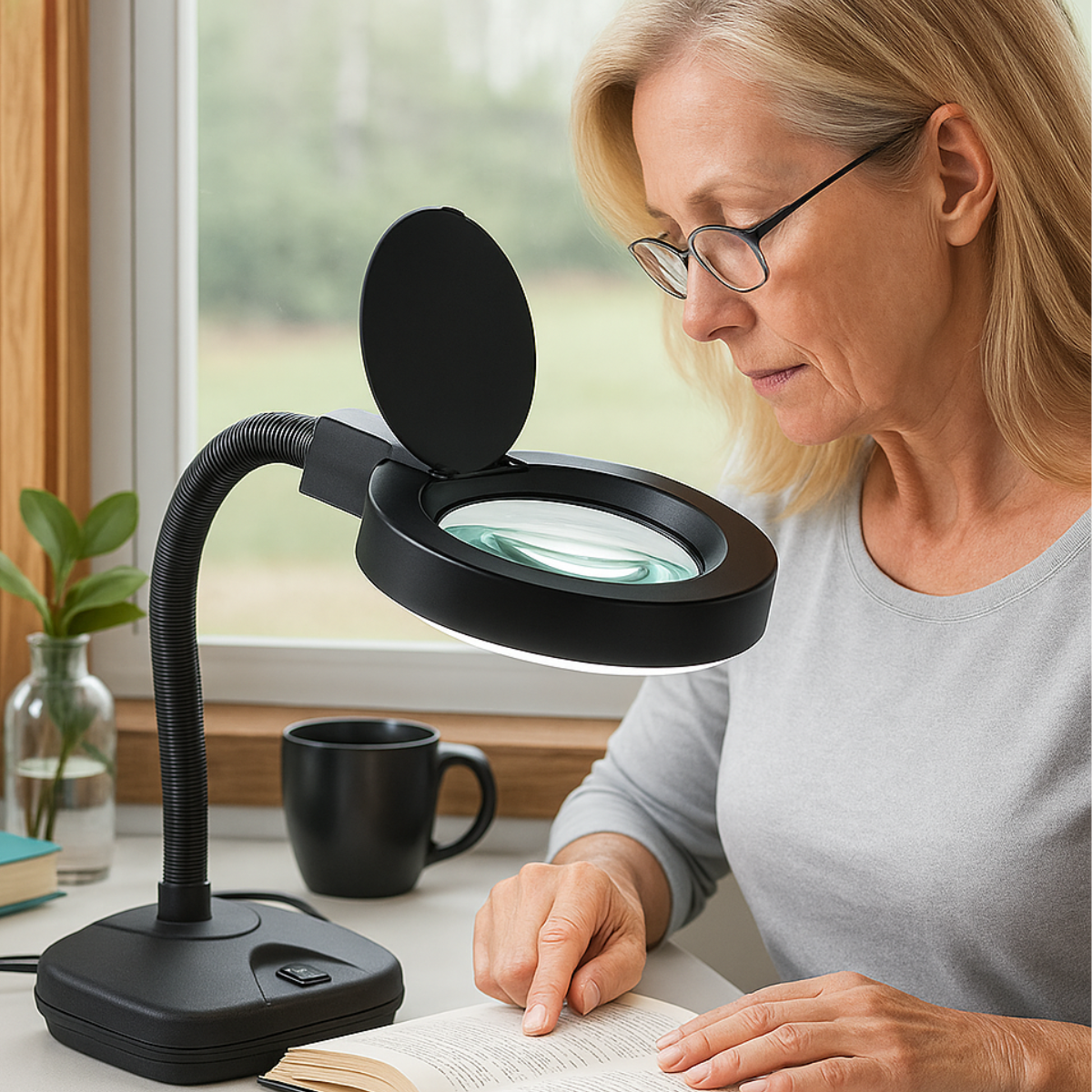 LED Illuminated Gooseneck Lamp Magnifier | 5x & 10x Power  - CR-29255