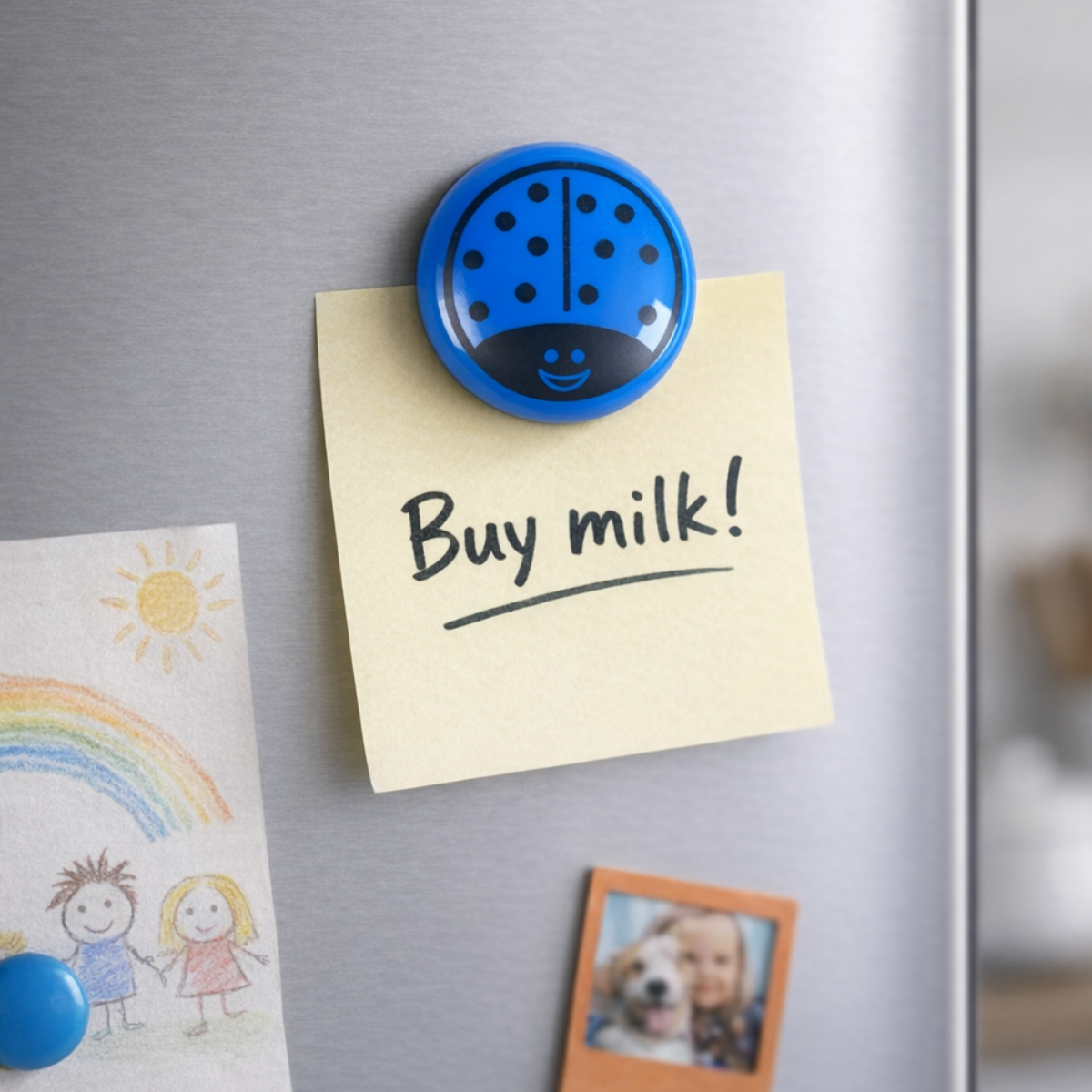 8 Piece Colorful Ladybug Magnet Set - Red, Green, Yellow & Blue - 1-1/2 Inches  - MC6064-8-YX