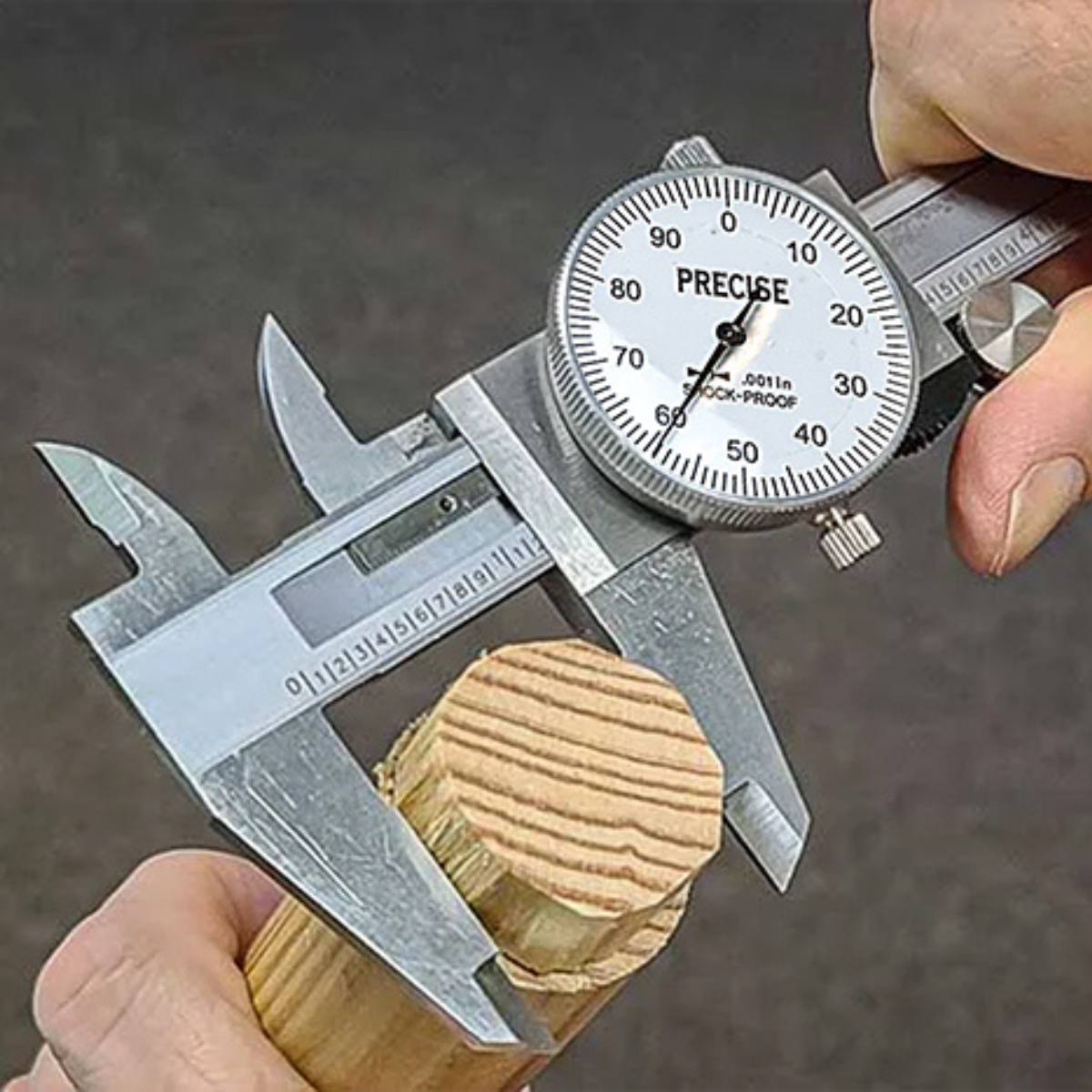 6" (15.24 cm) SAE Vernier Caliper | 0.001" Accuracy | Shockproof Dial | Stainless Steel | Satin Chrome Finish | 4-Way Measurement