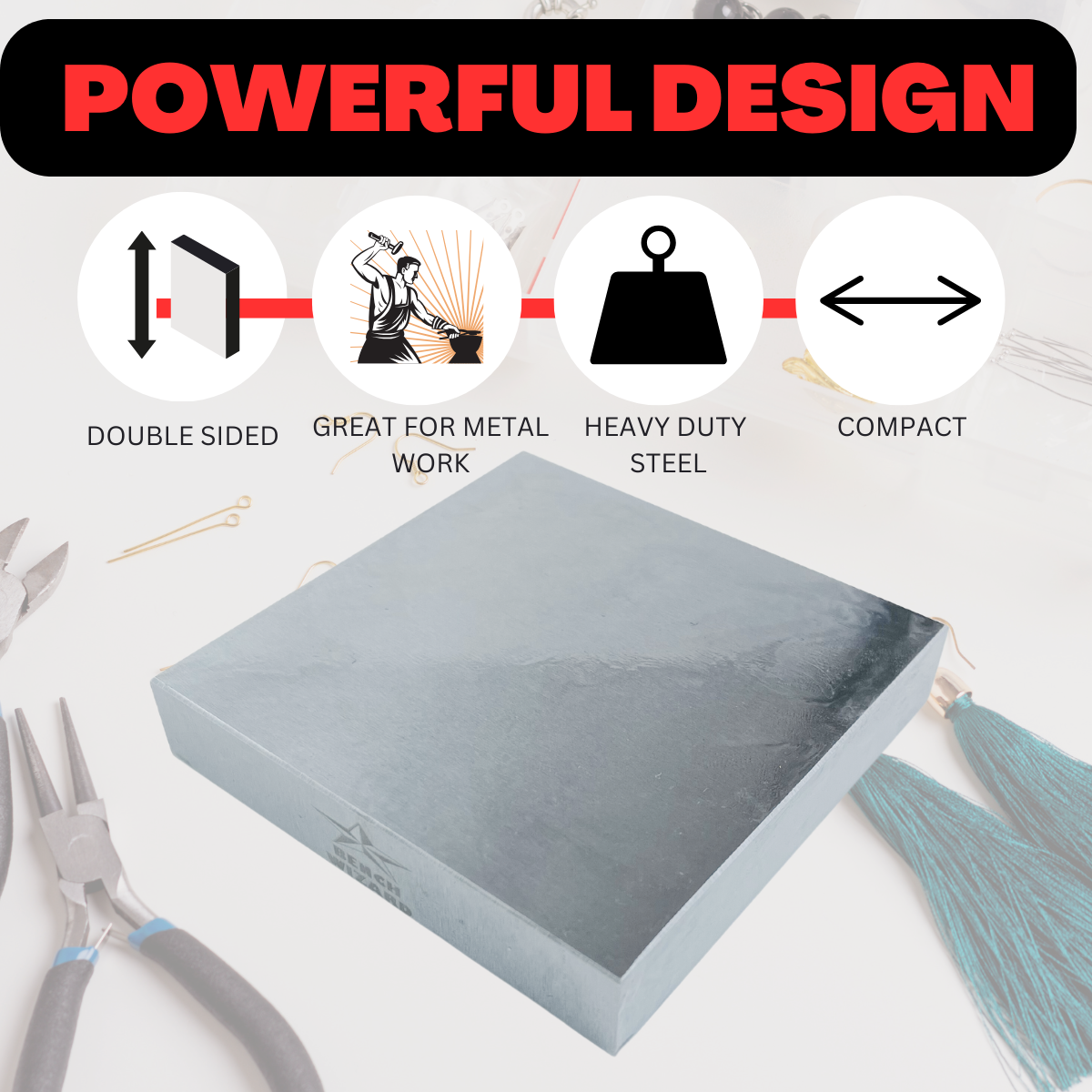 Jeweler's Bench Hammer & Block Set – Precision & Durability for Metalworking - KIT-TJ9804A