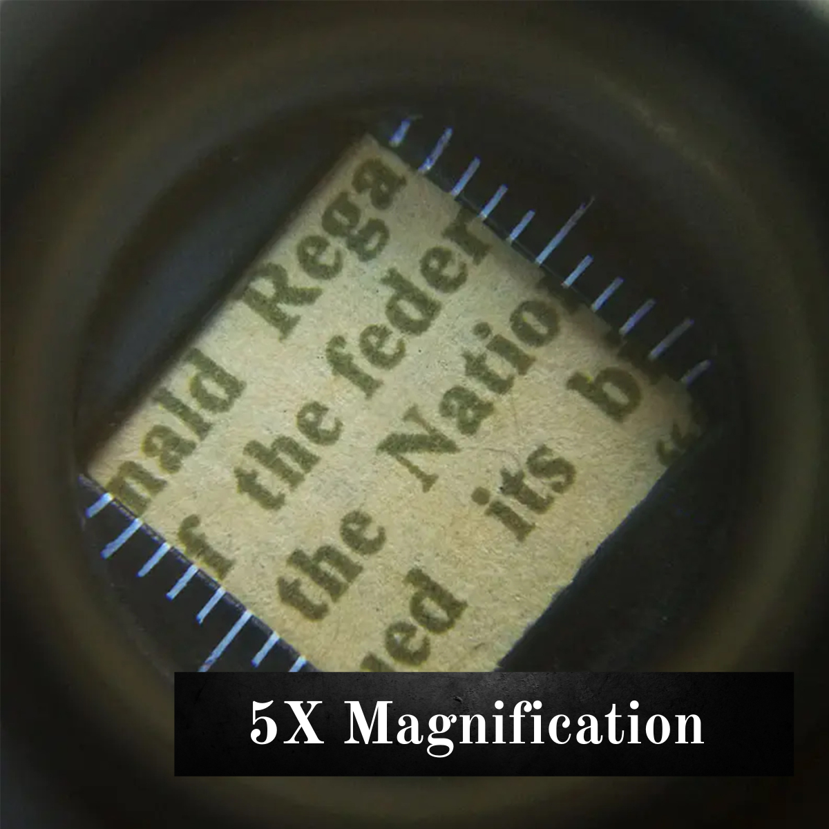 Mini Ar Magnifier Mini-Size Folding Magnifier with LED Light and Built-In Measurement Ma ...