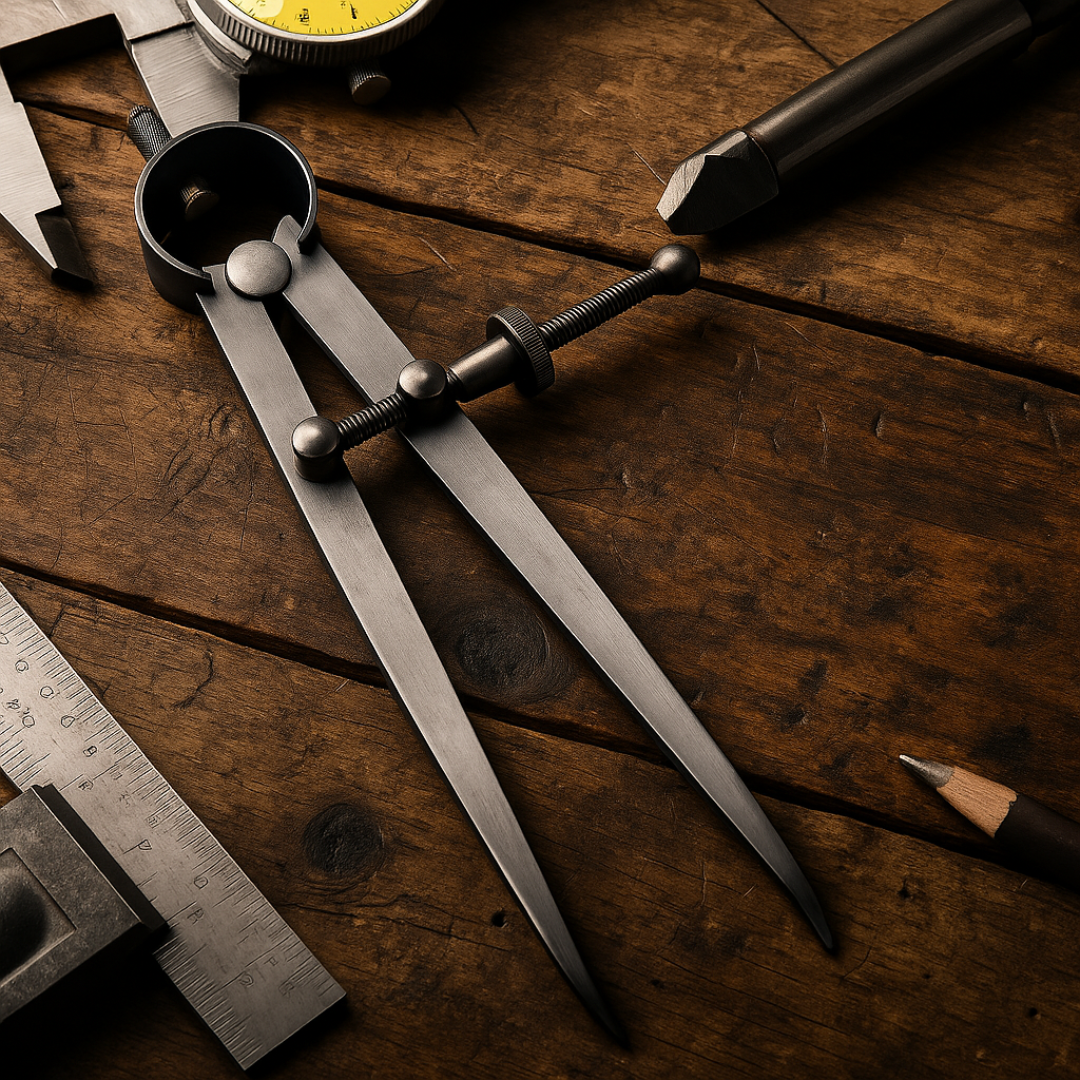 4-Inch 3 Pc. Inside, Outside & Divider Caliper Set – Hardened Steel with Locking Screw Mechanism for Accurate Measurement