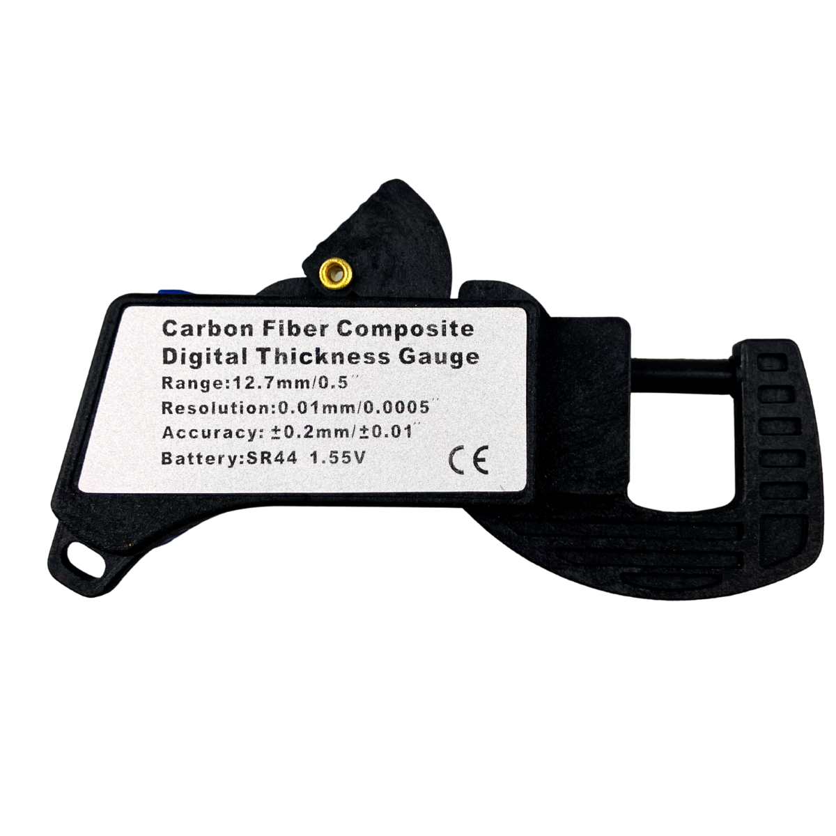 Digital Thickness Gauge – Carbon Fiber Composite Body with 8mm LCD Display, 0–12mm Range, 0.01mm Resolution