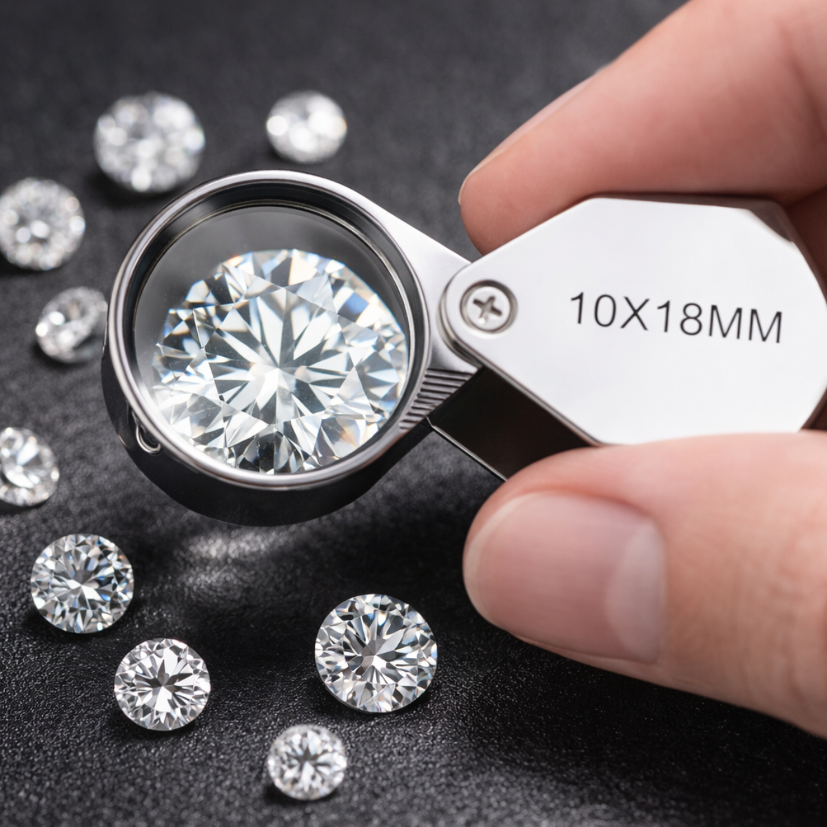 10X Chrome Jeweler’s Loupe with Swivel Lens & Storage Case (MG-81510)