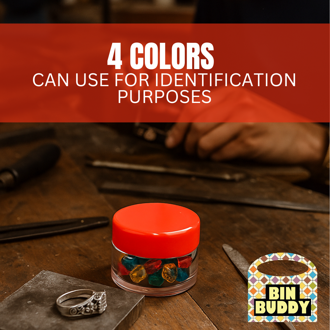 12-Pack Clear Plastic Storage Jars with Colorful Screw-On Lids – 20 ml Mini Containers for Beads, Gems, Crafts, Sequins & Small Parts – Durable PP Plastic – TJ-18921