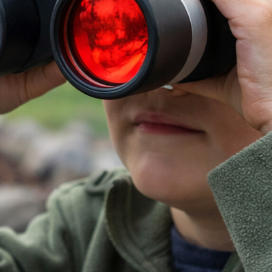 8x Sporty Mini Compact Binoculars – 21mm Amber Lenses, Lightweight Travel Binoculars with Case & Neck Strap