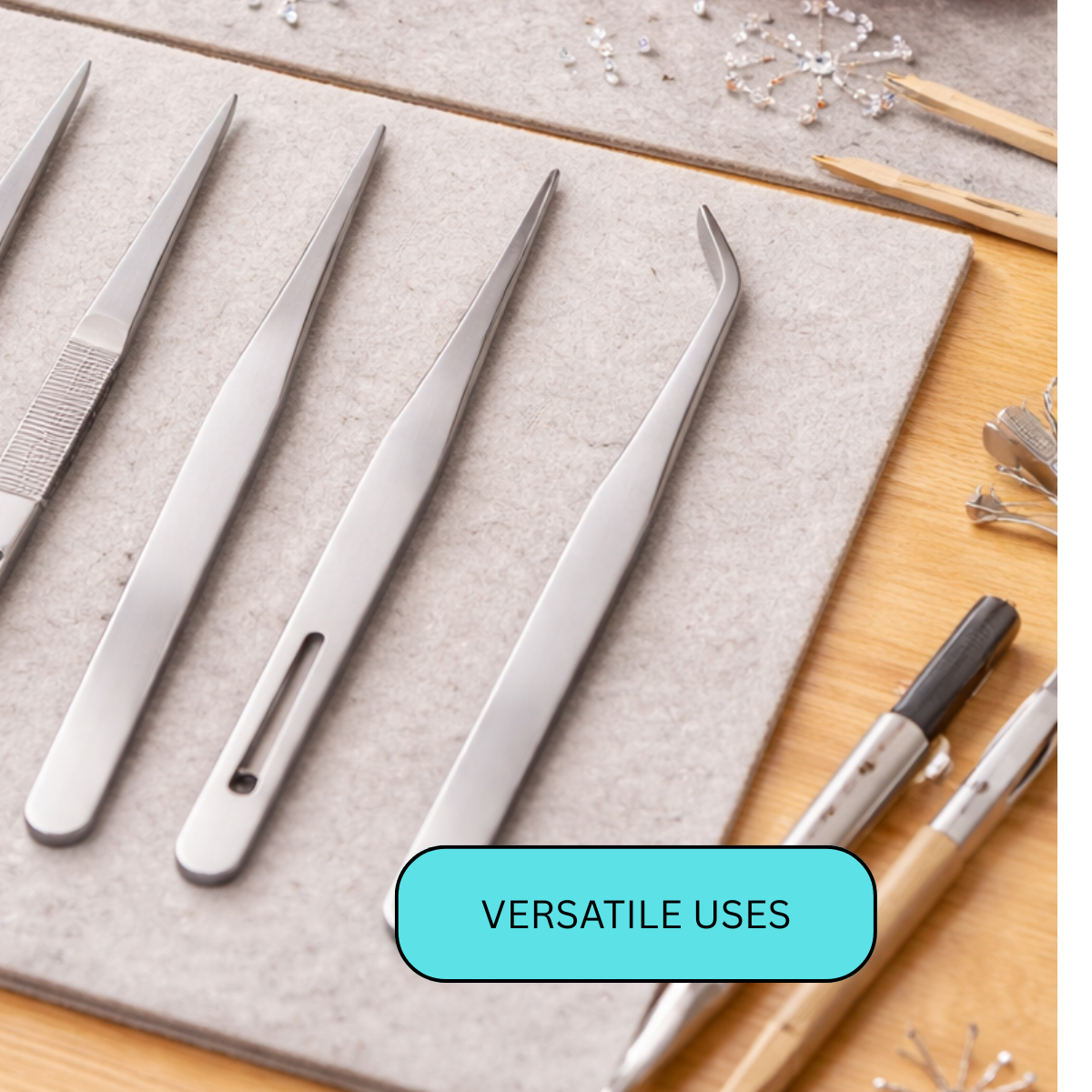 6 Piece Precision Tweezer Set – Straight, Curved & Locking Tips – 4.25" to 7" – Model S1-18643