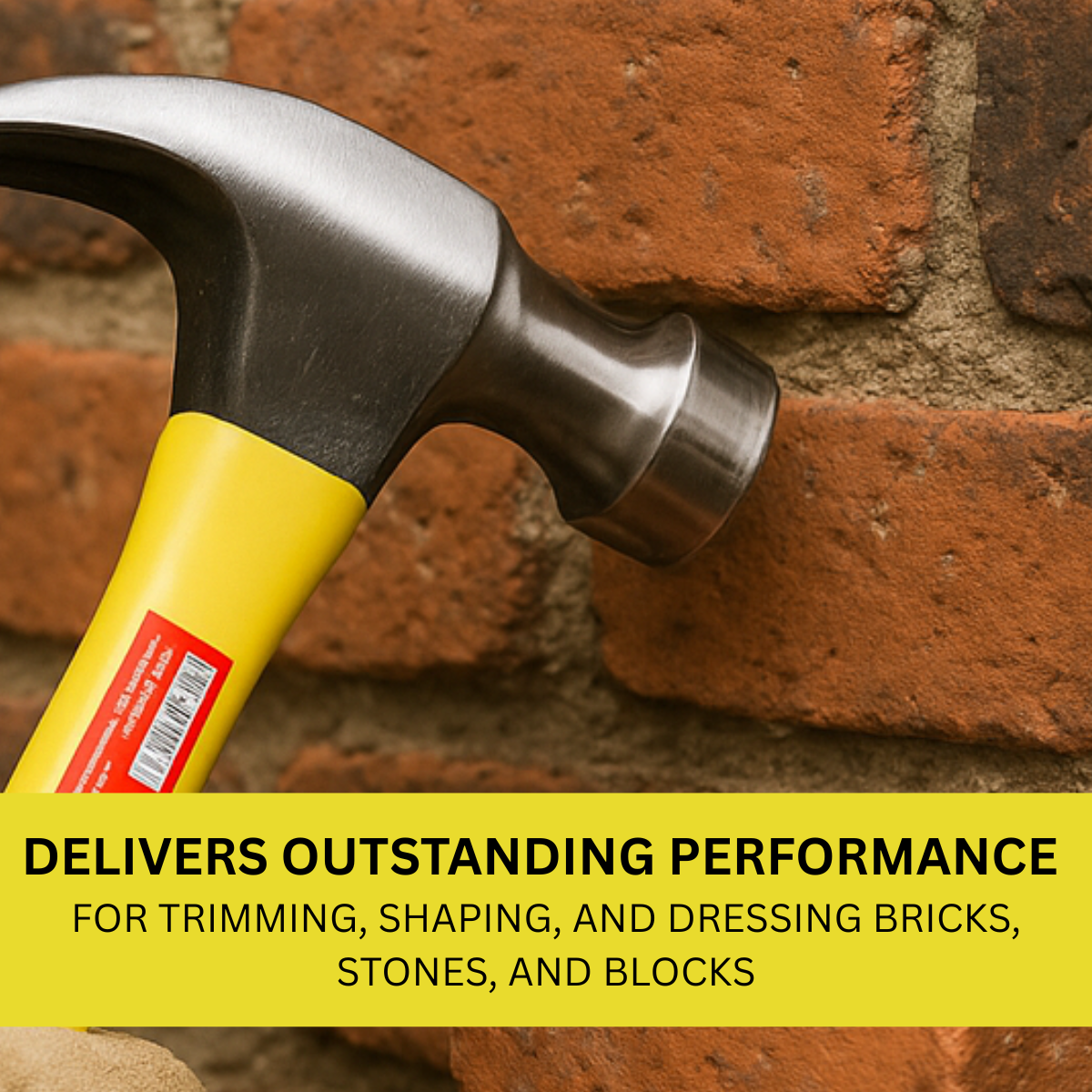 Magnetic Scutch Hammer with Textured Head – Brick and Masonry Dressing Tool – Fiberglass Handle – Easy Scutch Comb Installation