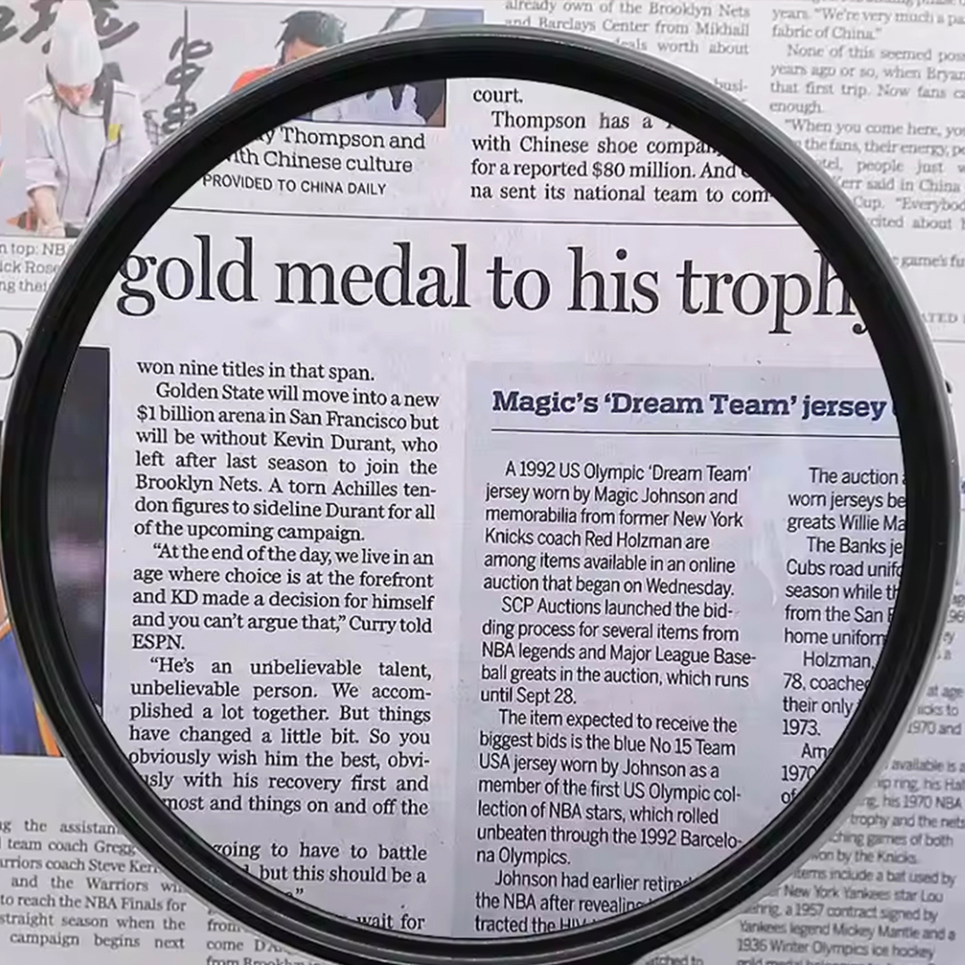 Extra Large Handheld Magnifier | 5" Diameter Lens | Ergonomic Grip, Ideal for Hobbies & Detailed Tasks | Sturdy Frame with Gray Accents