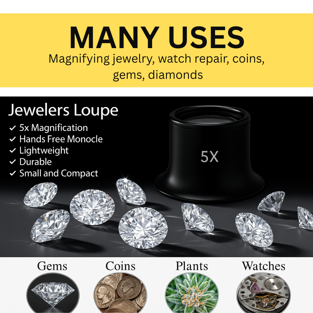 Black Jeweler's Loupe - 5x Power  - MG-10925