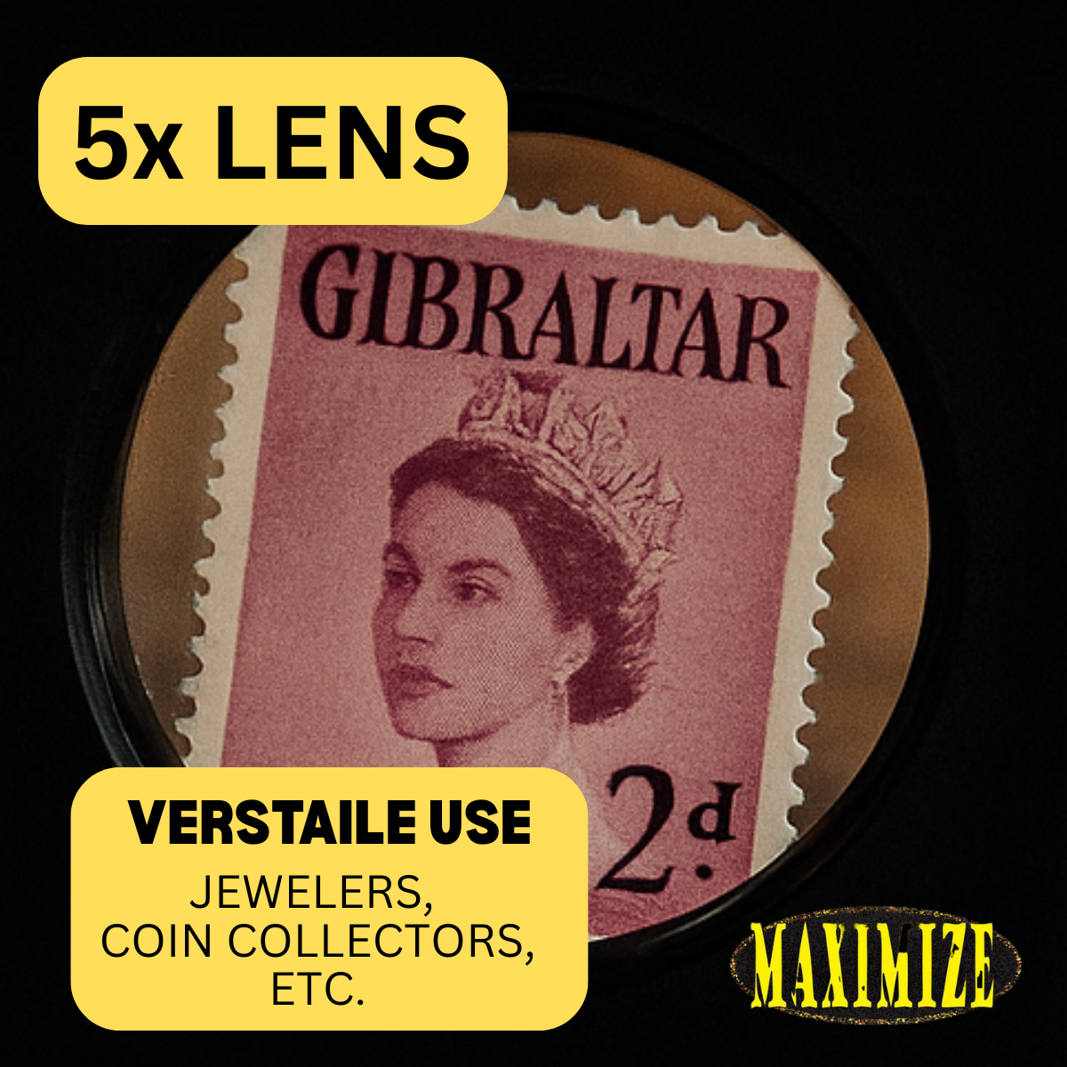 5X Folding Pocket Magnifier Loupe with Ruler  - MG-57550