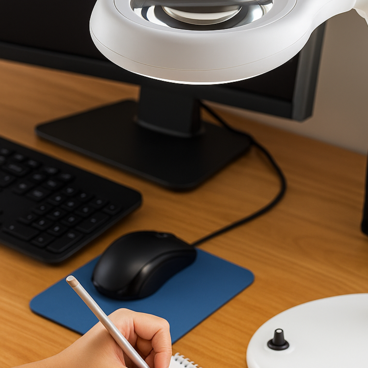 2x White Magnifier 40 LED Desk Lamp | 4 Inches Lens | Portable  - CR-99259