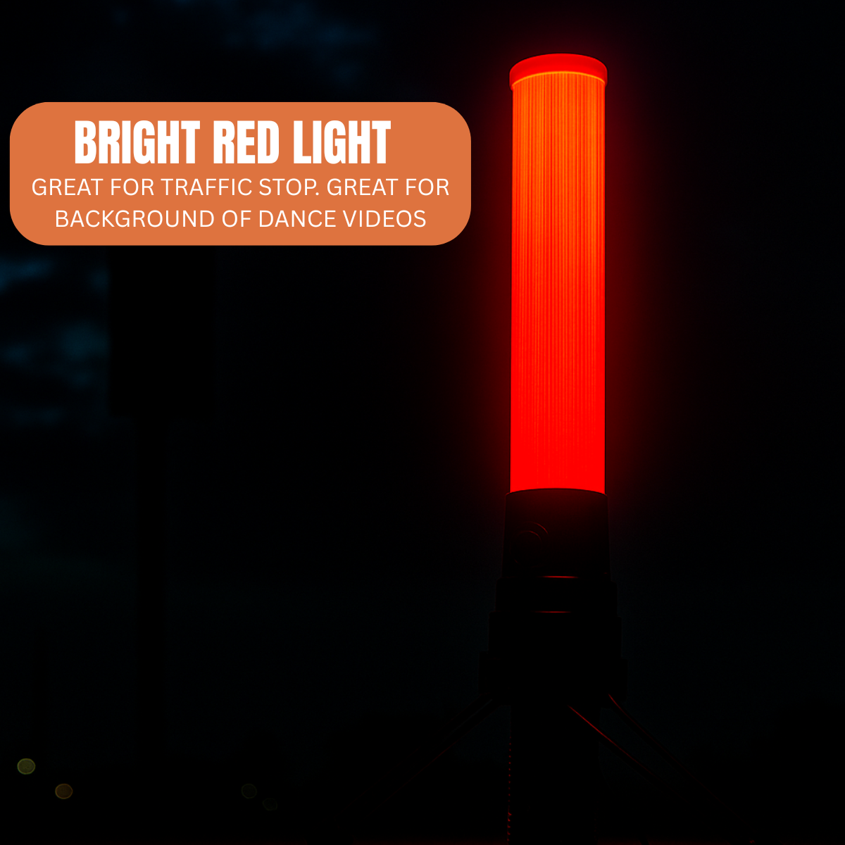 Traffic Control Light Wand with Tripod – 16-Inch LED Safety Baton with Flashlight Mode, Steady & Flashing Lights – Handheld Signal Wand for Parking, Crossing Guards, Camping & Emergency Use