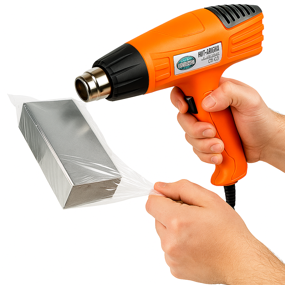 Dual-Temperature Heat Gun 1000W/1500W – Overheat Protection, Low Noise, High Air Flow – Ideal for Shrink Wrapping, Crafts, and Home Projects