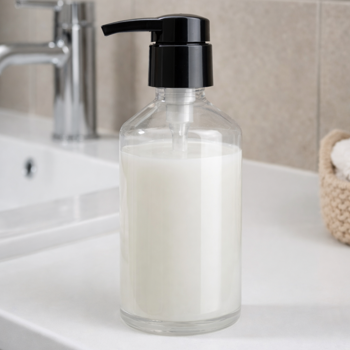 Soap Dispenser Pump Replacement Heads – Locking Pump, Black, Trim-to-Fit Dip Tube, Pack of 5