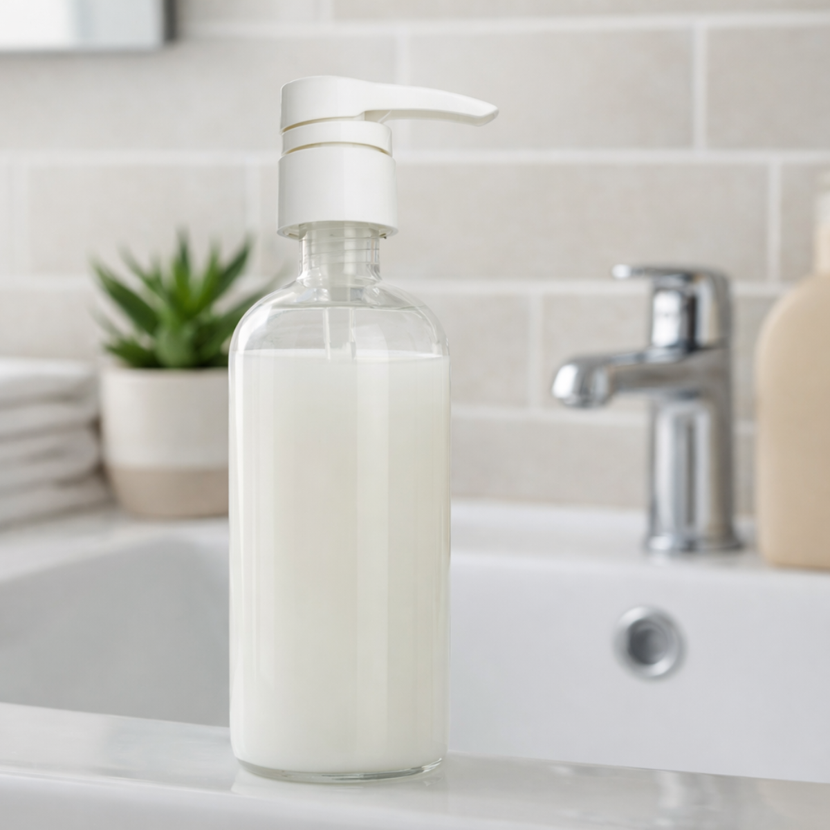 Soap Dispenser Pump Replacement Heads – 28/410 Locking Pump, White, Trim-to-Fit Dip Tube, Pack of 5