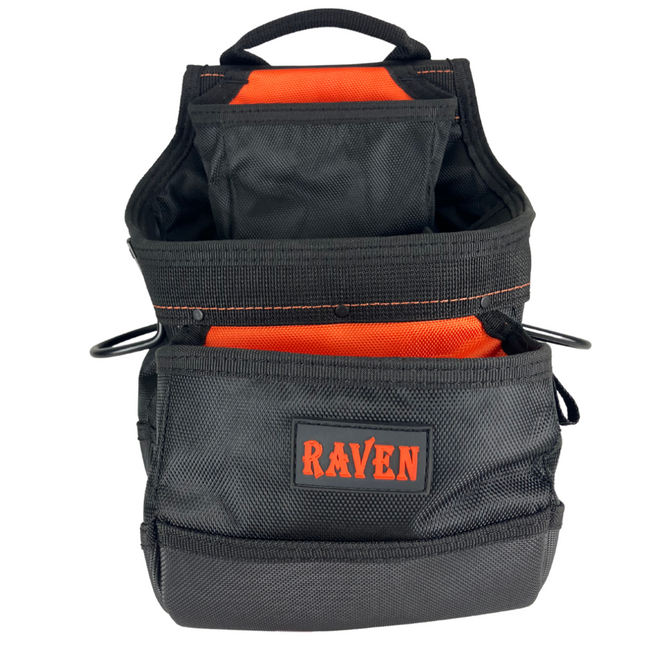 Heavy Duty Tool Pouch – 1680D Nylon Fastener Pouch with Swivel Hammer Holder, Speed Square Pocket & Belt Tunnel – Carpenter & Construction Tool Organizer