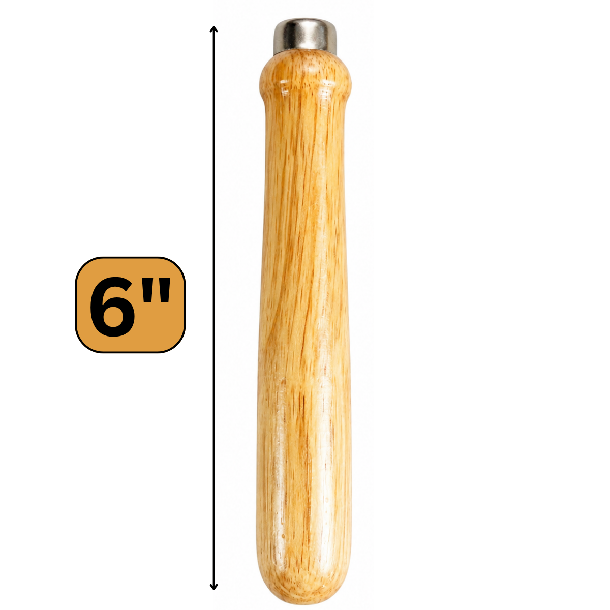 6" Wooden File Handle, Smooth Finish Replacement Handle for Files, Chisels & Hand Tools, Comfortable Firm Grip, Pack of 2