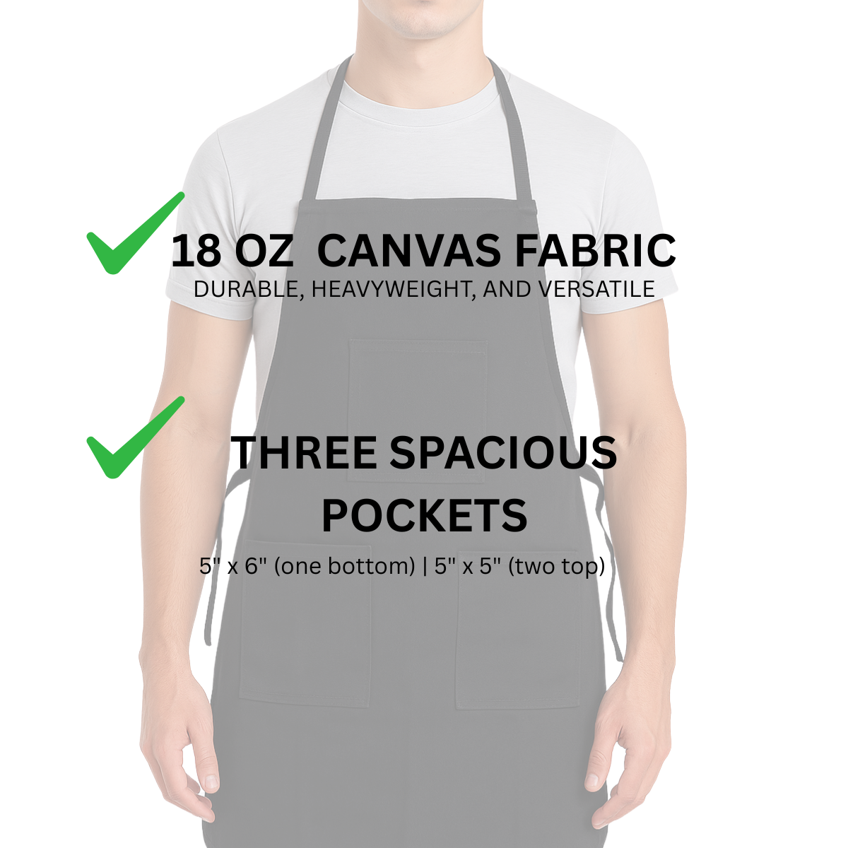 Black Canvas Work Apron  - AP-60015