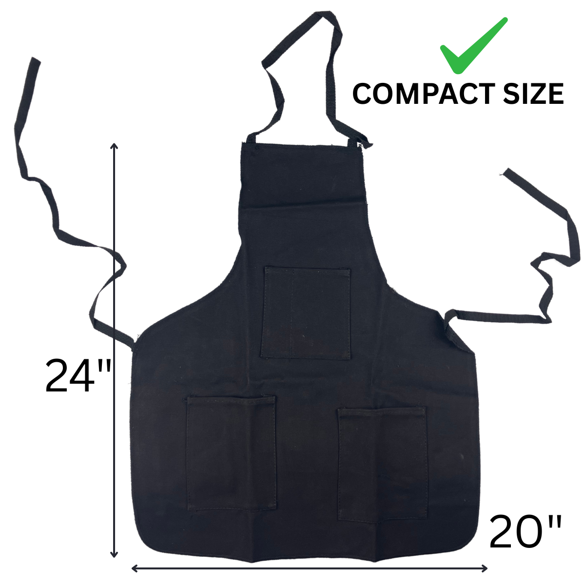 Black Canvas Work Apron  - AP-60015