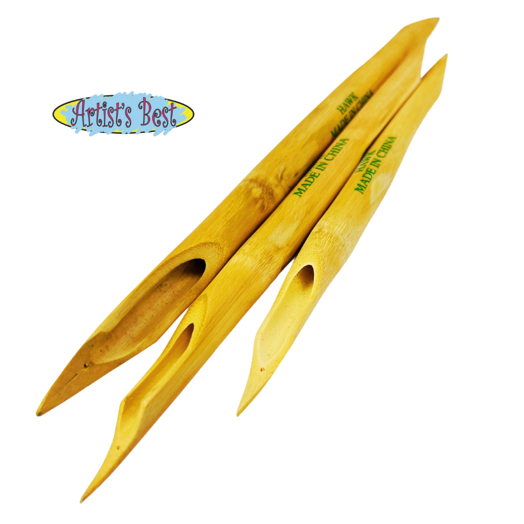 3 Piece 6,7,8 Inch Hollow Bamboo Modeling Tools for Clay/Wax  - CR-09884