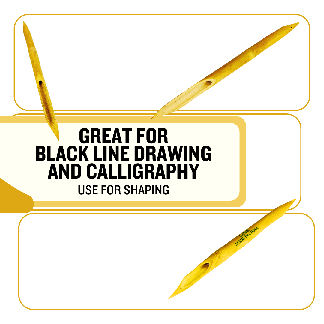 3 Piece 6,7,8 Inch Hollow Bamboo Modeling Tools for Clay/Wax  - CR-09884