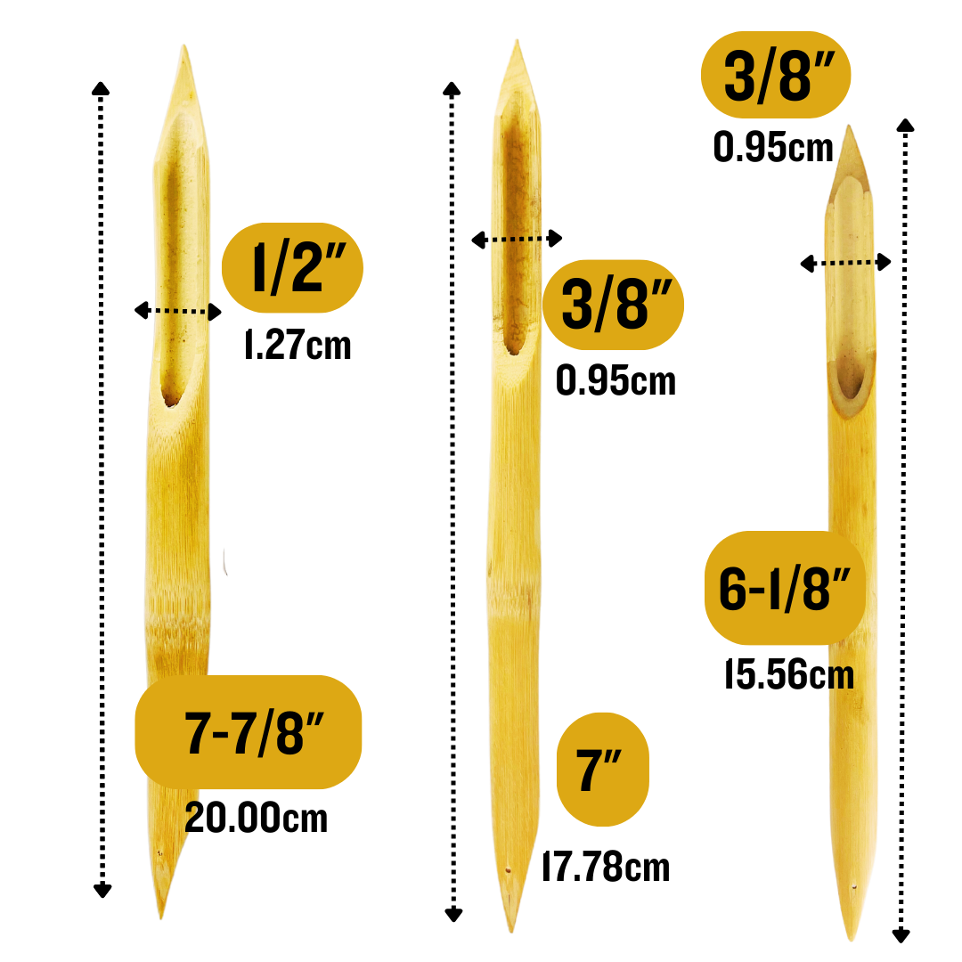 3 Piece 6,7,8 Inch Hollow Bamboo Modeling Tools for Clay/Wax  - CR-09884