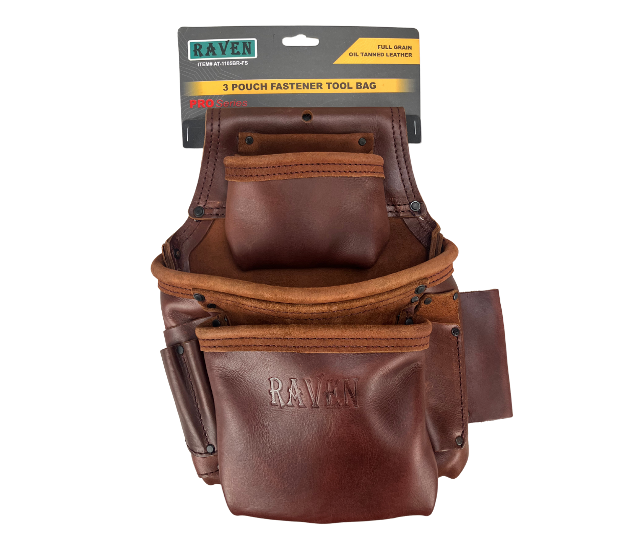 3 Pouch Professional's Heavy Duty Fastener Tool Pouch | Full Grain Oil Tanned Leather
