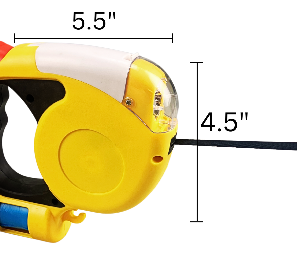 3 Meter Retracting Dog Leash in a Plastic Case with a Flashlight & Disposable Waste Bags  - B-92720